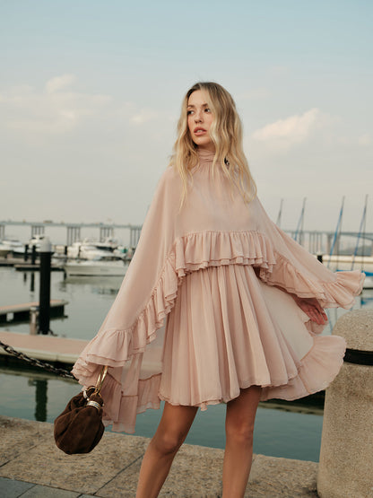 Sena | Mini Vestido Volantes Plisado
