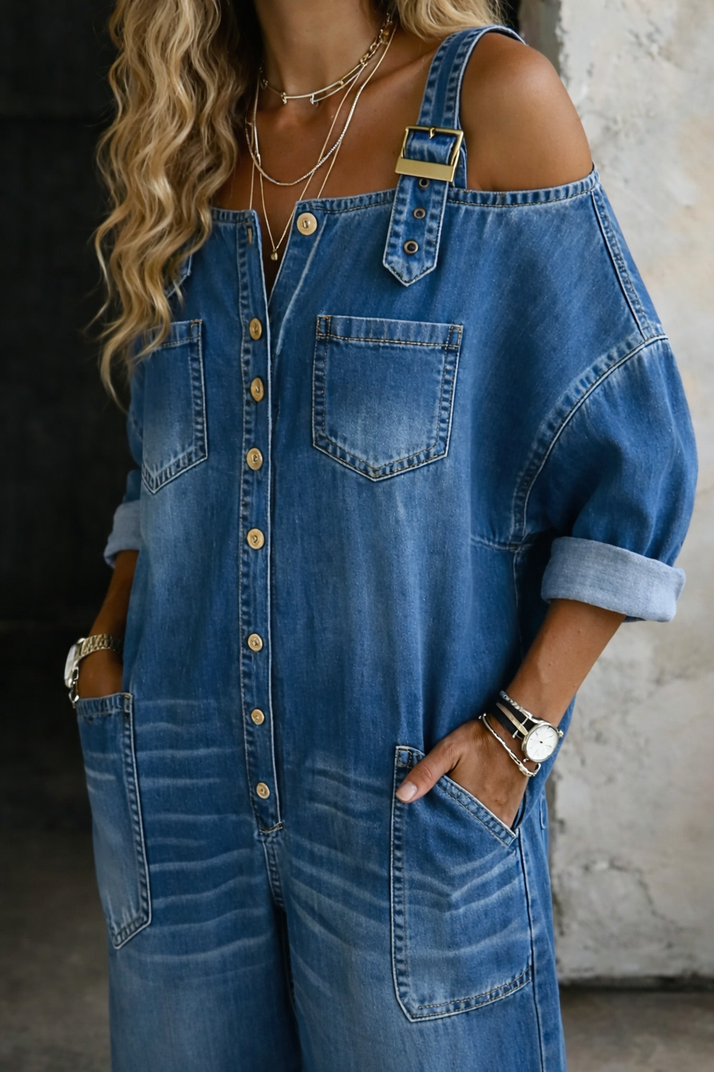 Aureli | Mono Denim Hombros Descubiertos