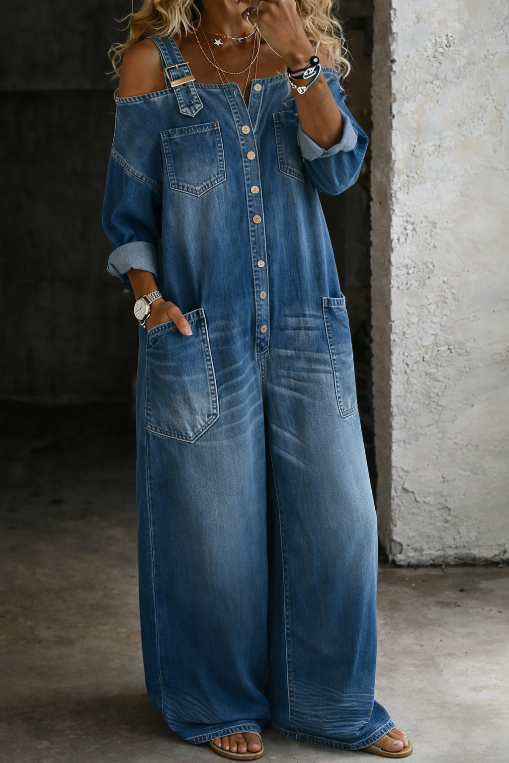 Aureli | Mono Denim Hombros Descubiertos