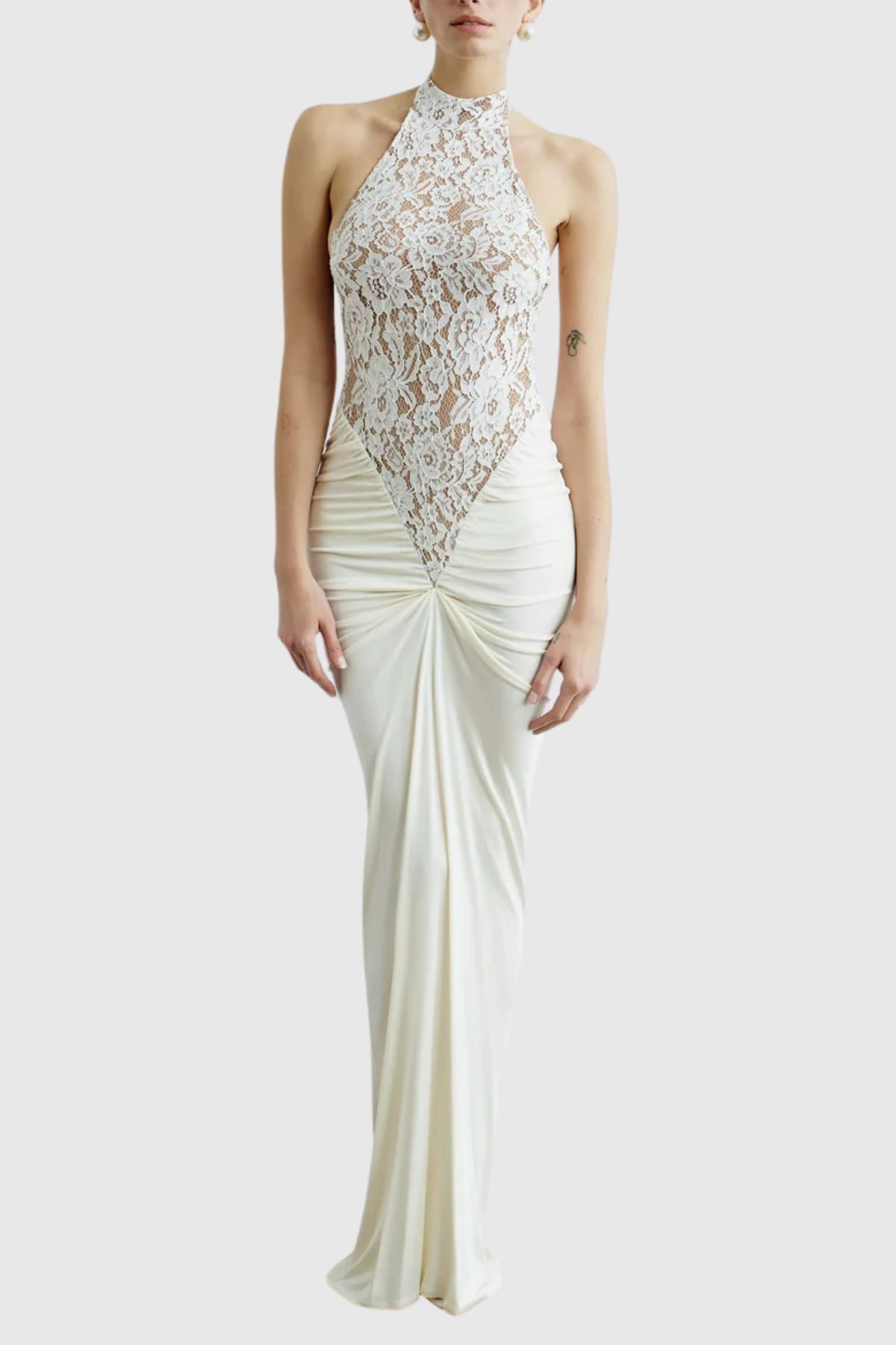 Zelva | Vestido Largo Halter Encaje
