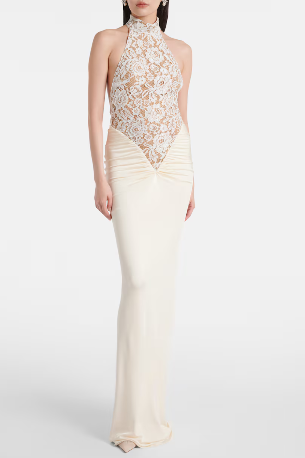 Zelva | Vestido Largo Halter Encaje