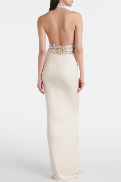 Zelva | Vestido Largo Halter Encaje