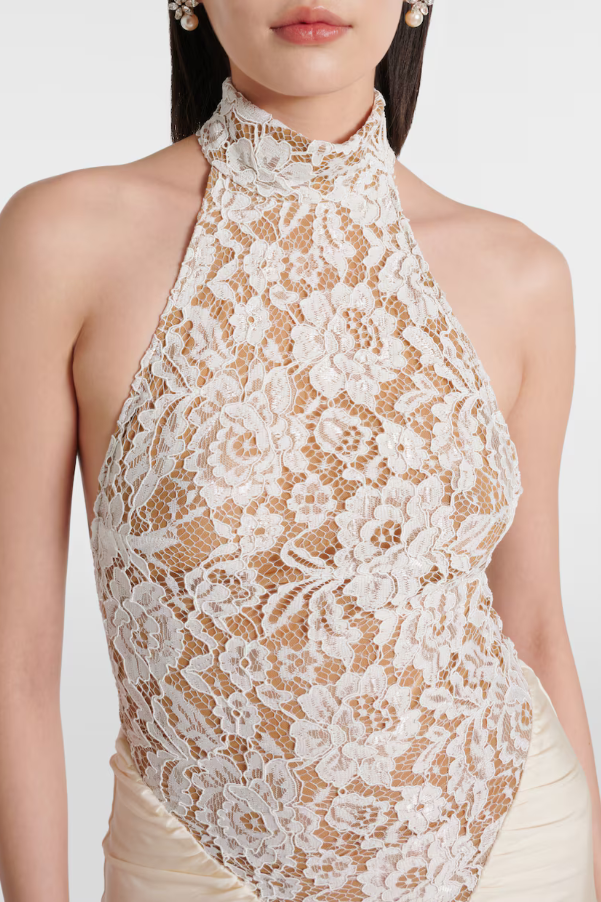 Zelva | Vestido Largo Halter Encaje