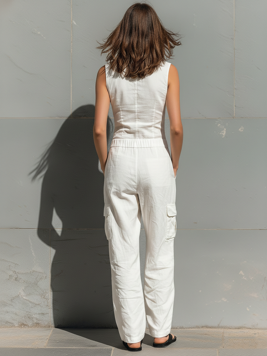 Macarena | Mono Botones Minimalista Sin Mangas