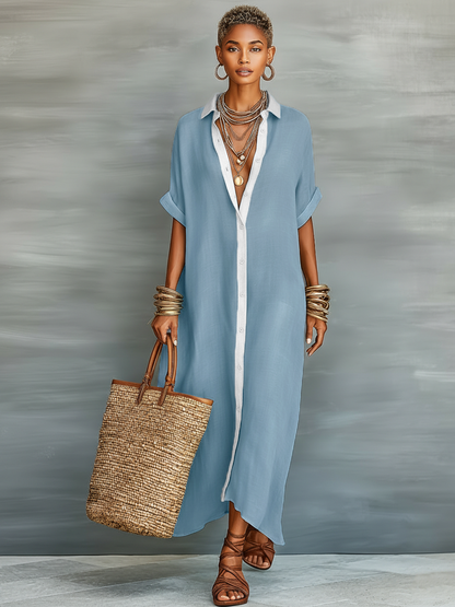 Sahira | Vestido Camisero Largo Minimalista