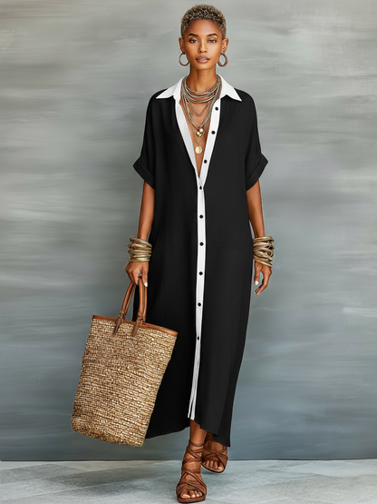 Sahira | Vestido Camisero Largo Minimalista