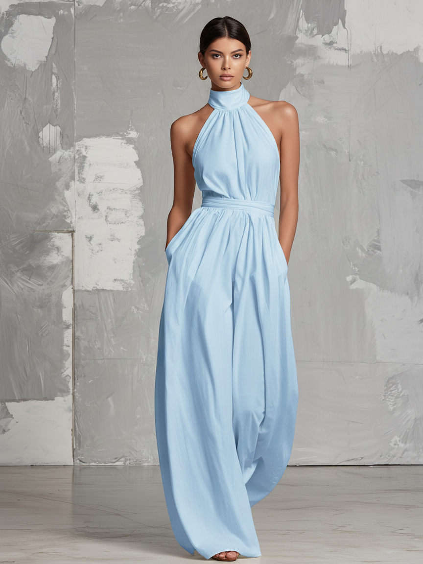 Amelie | Mono Elegante Sin Mangas con Cuello Halter