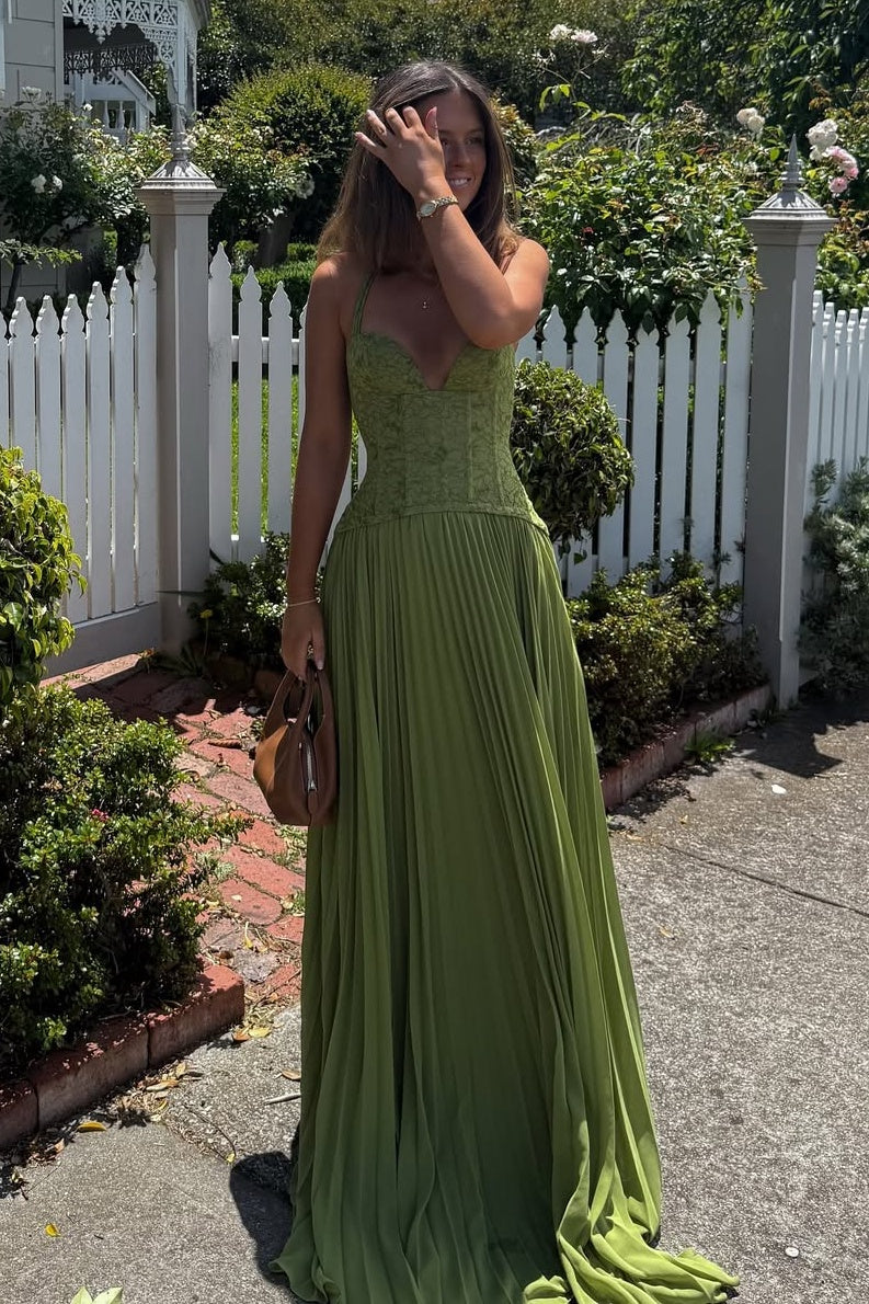 Verdina | Vestido Largo Corsé Encaje Halter