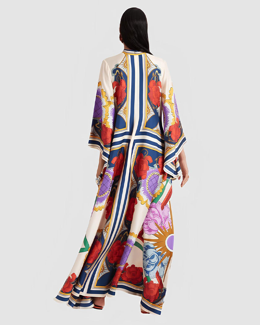 Elyssia | Vestido Kimono Floral Detallado