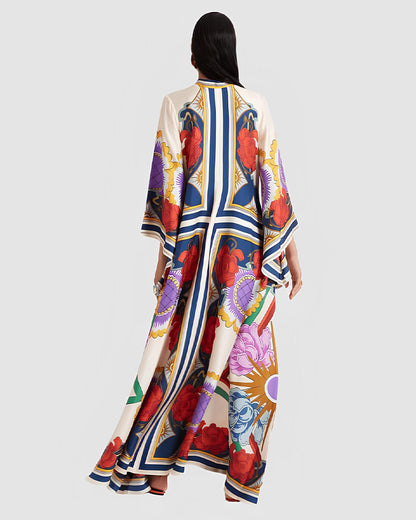 Elyssia | Vestido Kimono Floral Detallado