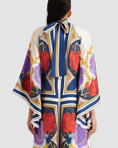 Elyssia | Vestido Kimono Floral Detallado