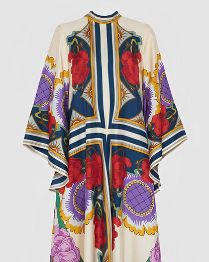 Elyssia | Vestido Kimono Floral Detallado