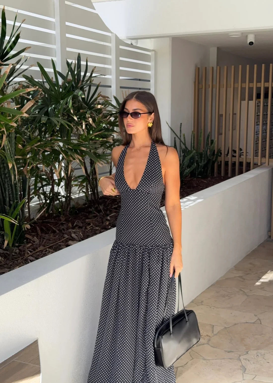 Seraphine | Vestido Largo Lunares Escote Halter