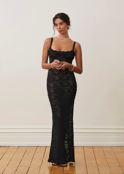 Noiris | Vestido Largo Encaje Tirantes