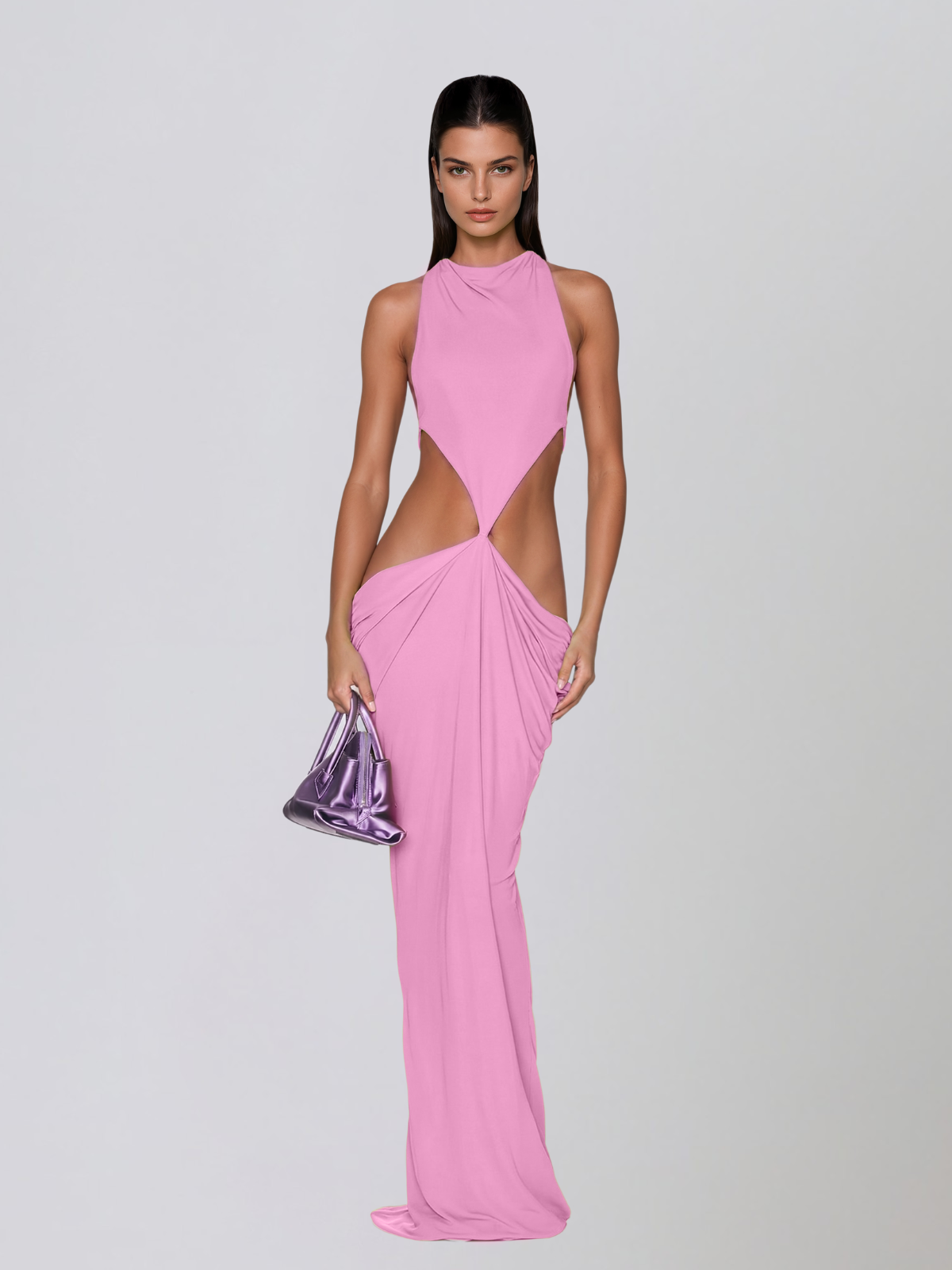 Élvarion | Vestido Drapeado Nocturno Abierto