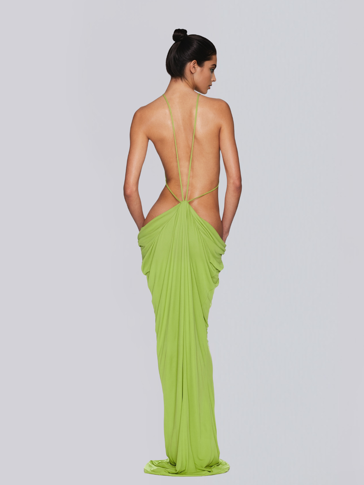 Élvarion | Vestido Drapeado Nocturno Abierto