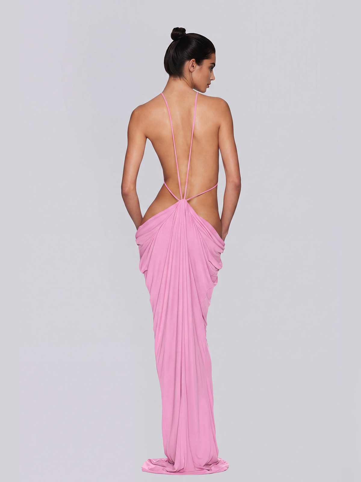 Élvarion | Vestido Drapeado Nocturno Abierto