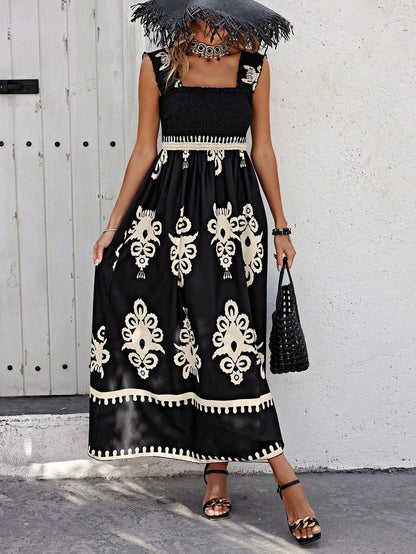 Averia | Vestido Largo Asimétrico Bordado