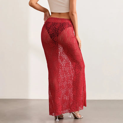 Tami | Falda Larga Floral Transparente Y2K