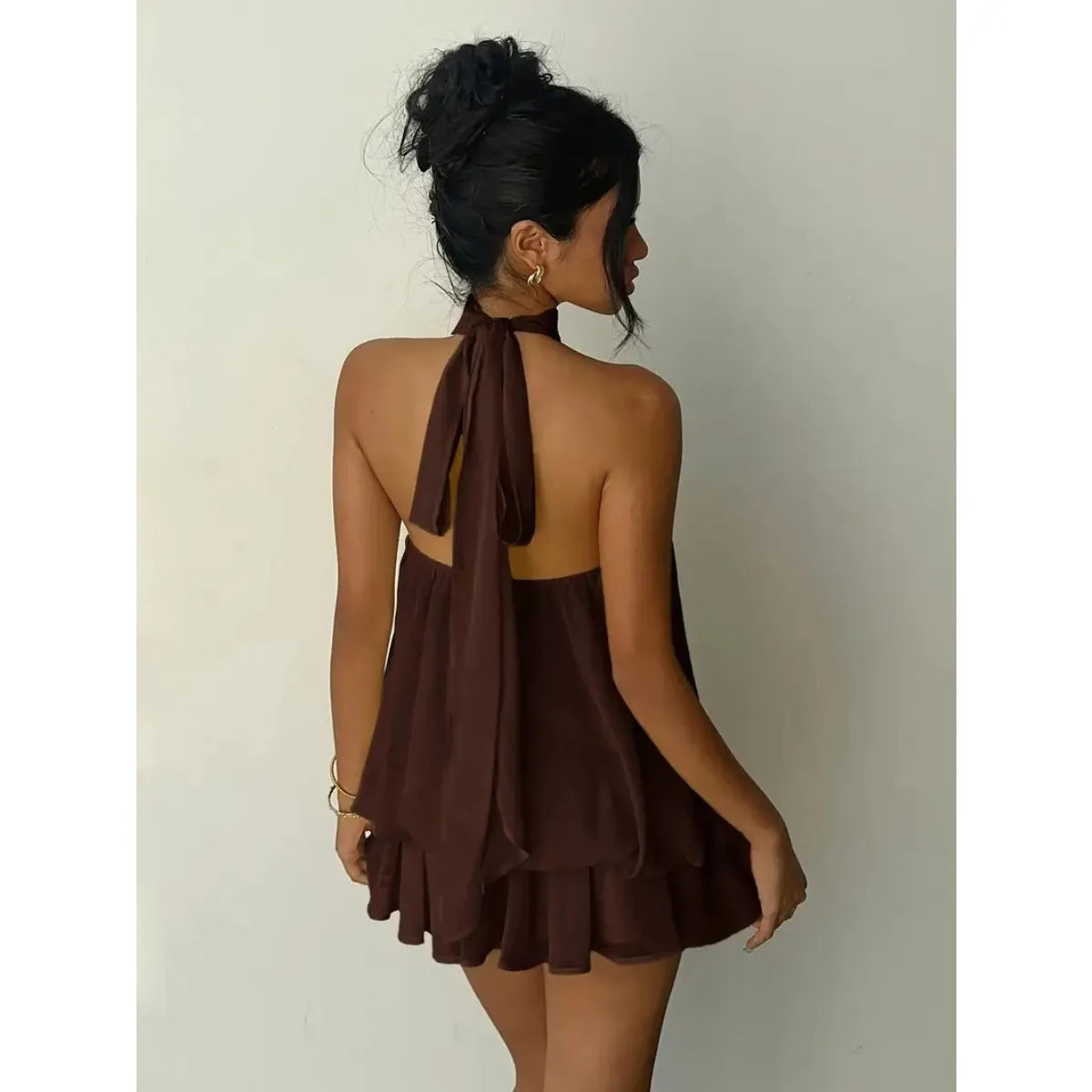 Liora | Vestido Halter Volantes