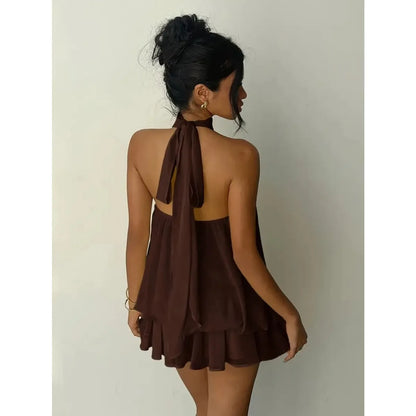 Liora | Vestido Halter Volantes
