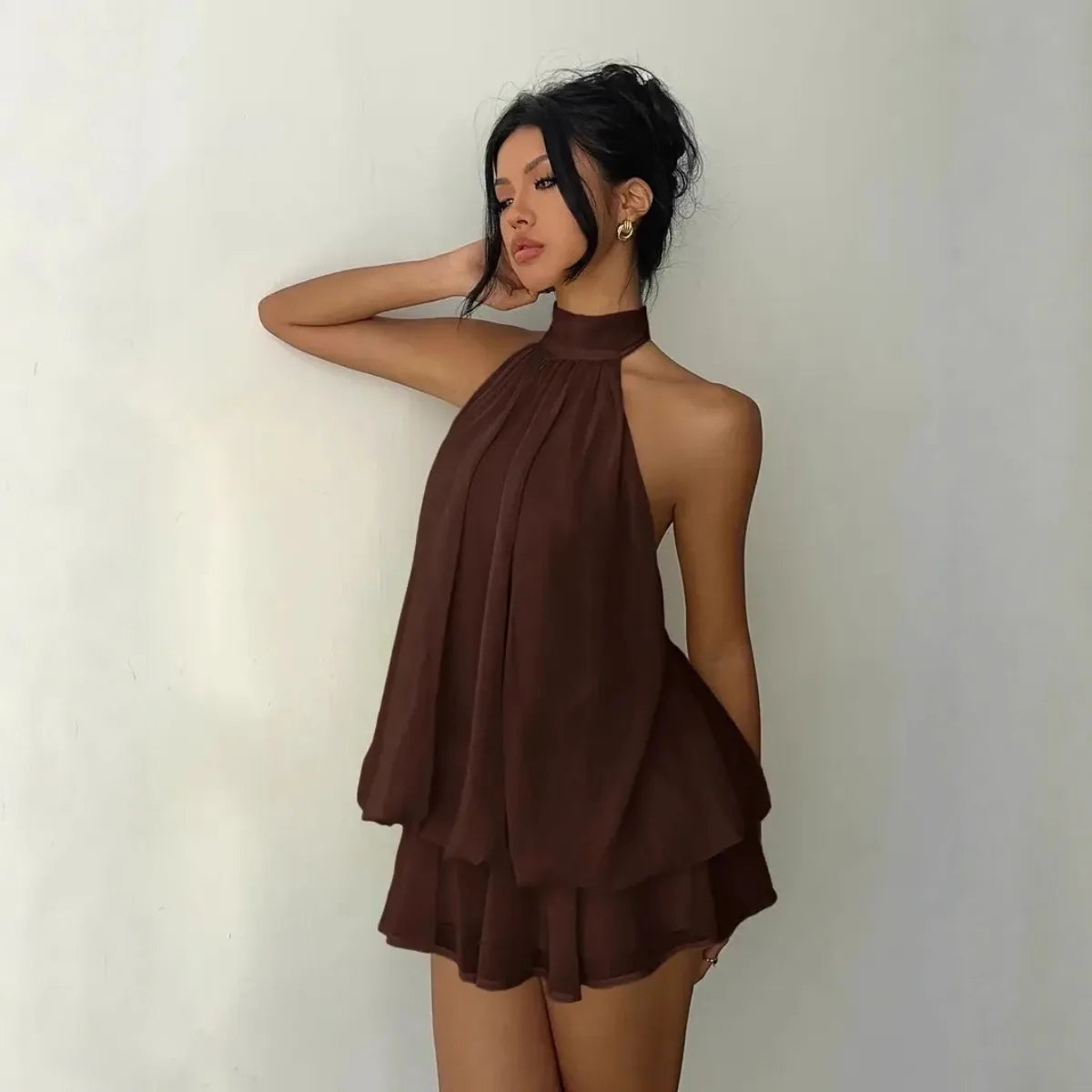 Liora | Vestido Halter Volantes