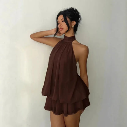 Liora | Vestido Halter Volantes
