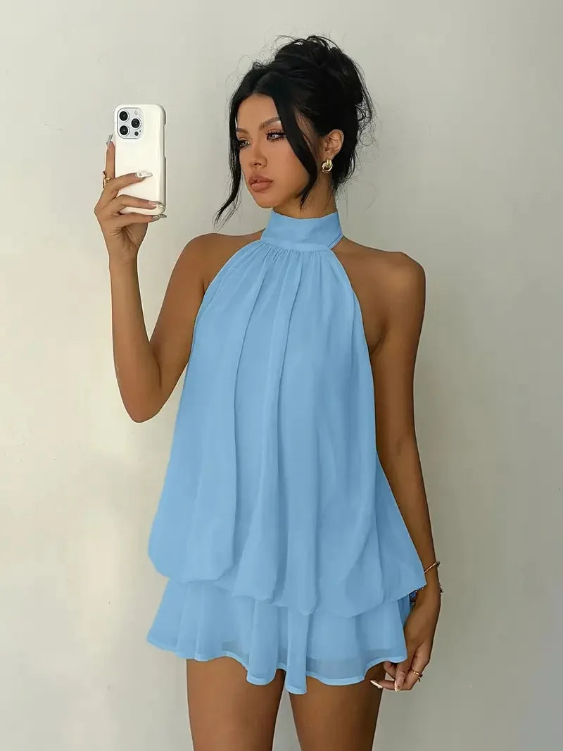 Liora | Vestido Halter Volantes