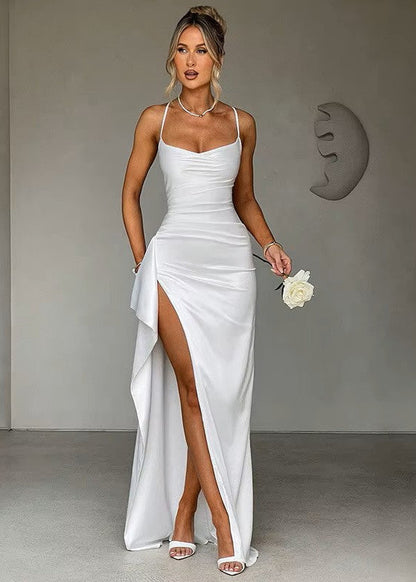 Kalia | Vestido Largo Abertura Tirantes Escote Corazón