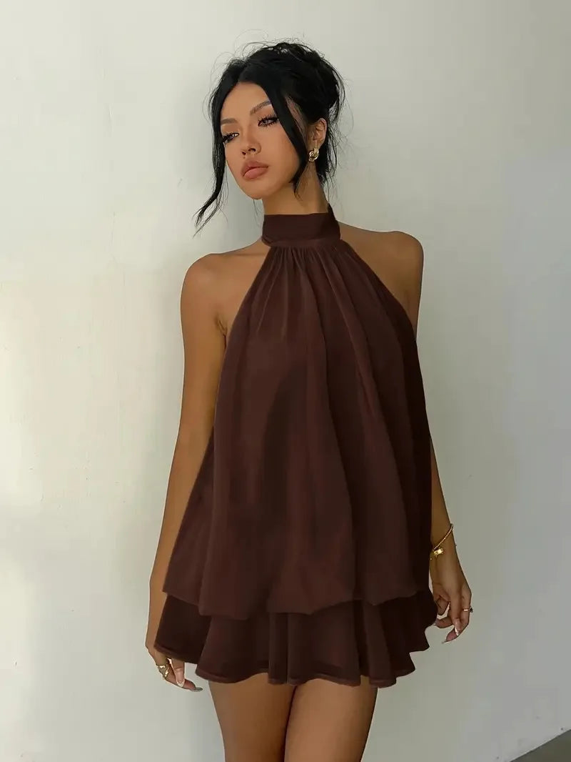 Liora | Vestido Halter Volantes