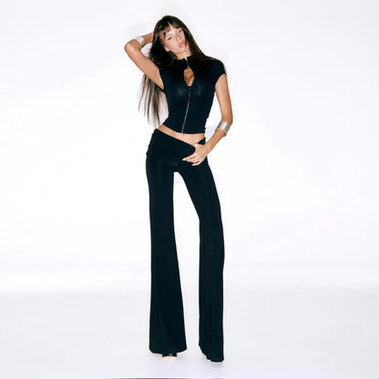 Nyzéline | Conjunto Ajustado Cuello Alto Pantalones