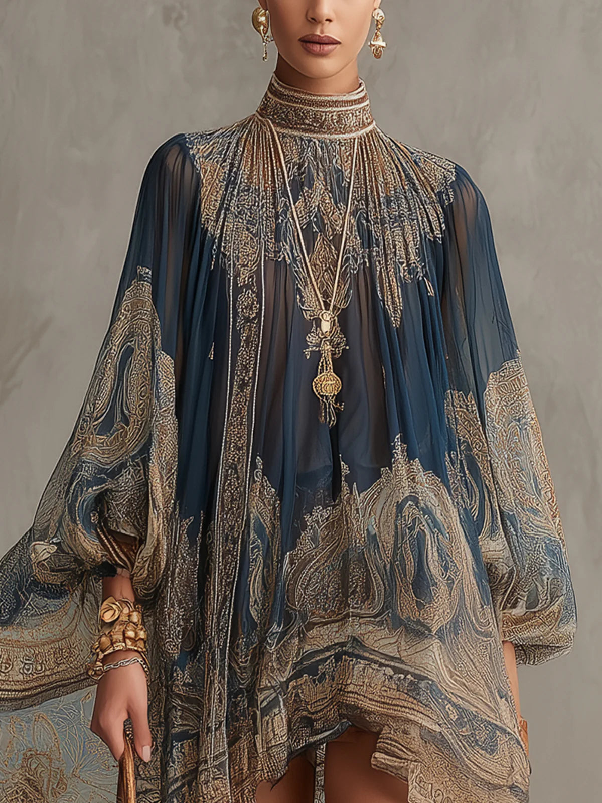 Valerique | Vestido Barroco Azul Marino