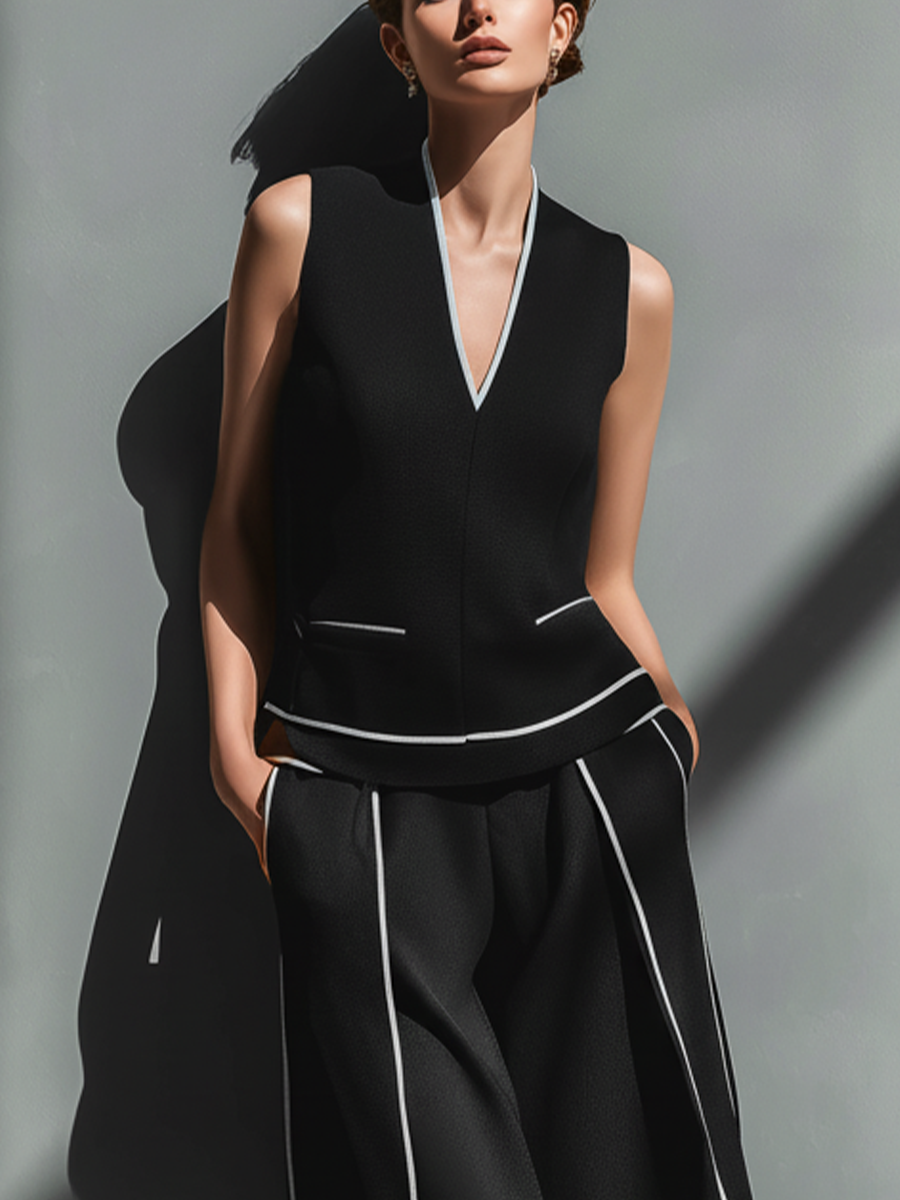 Verona | Conjunto con Ribete en Contraste y Pantalón Culotte