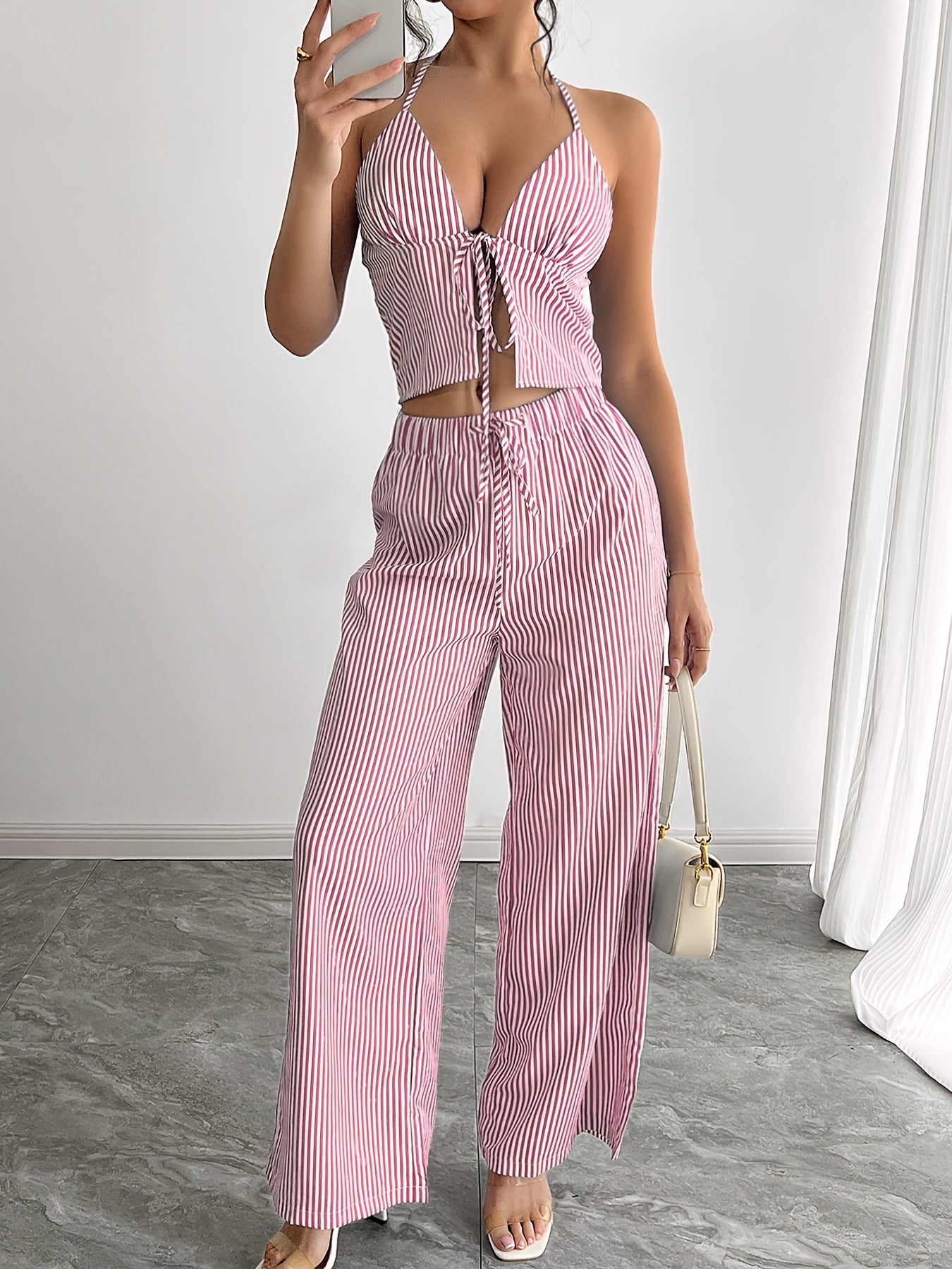 Vélarique | Conjunto Top Halter Rayas