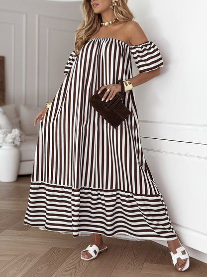 Virelith | Vestido Largo Rayas Mangas Caídas