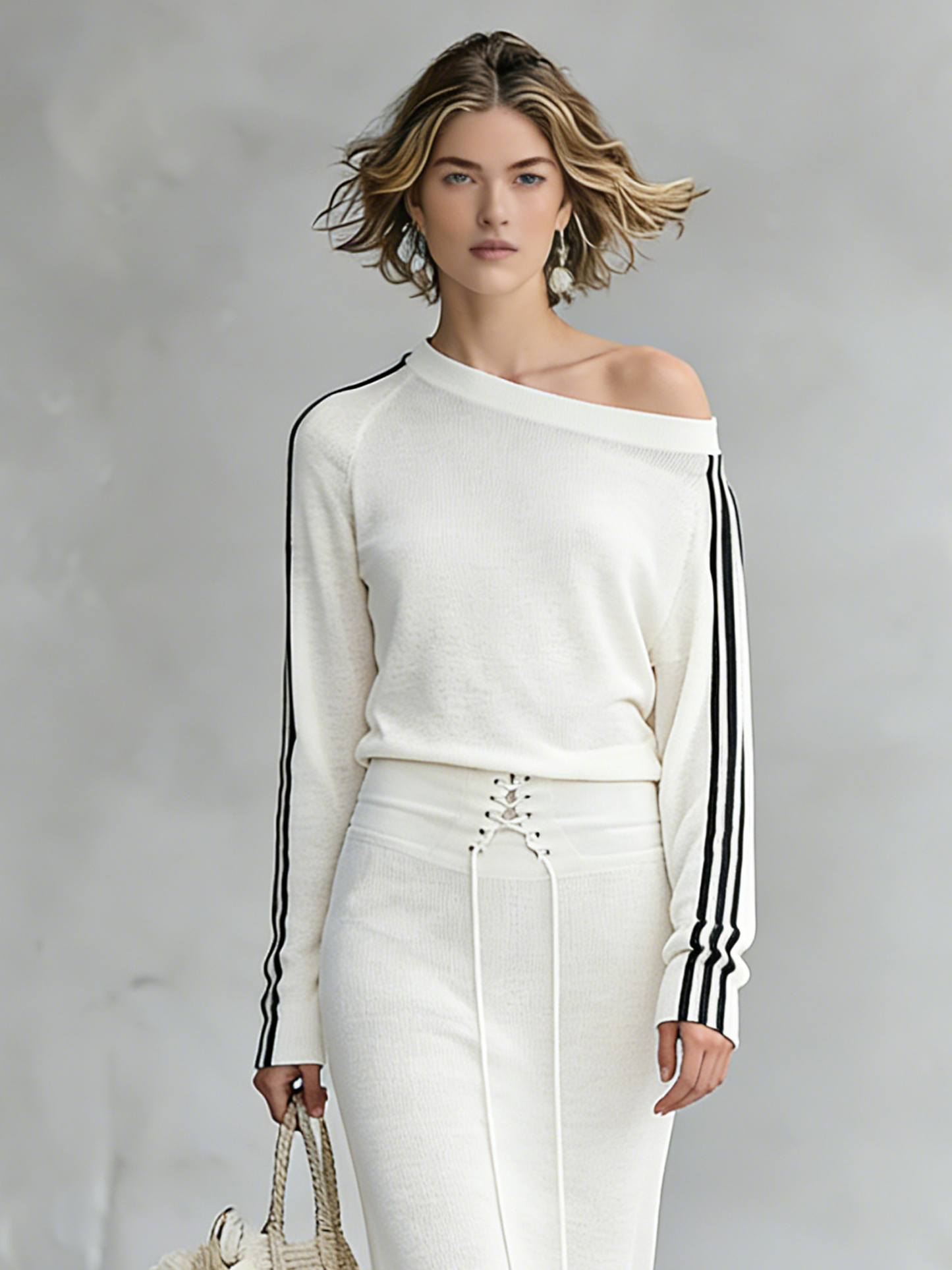 Sorel | Conjunto Minimalista de Jersey Ligero de Manga Larga y Falda Larga