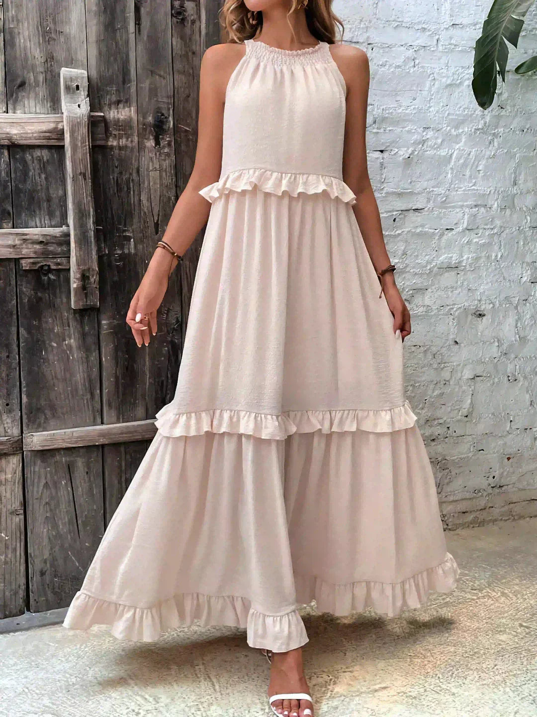 Clarette | Vestido Halter Volantes