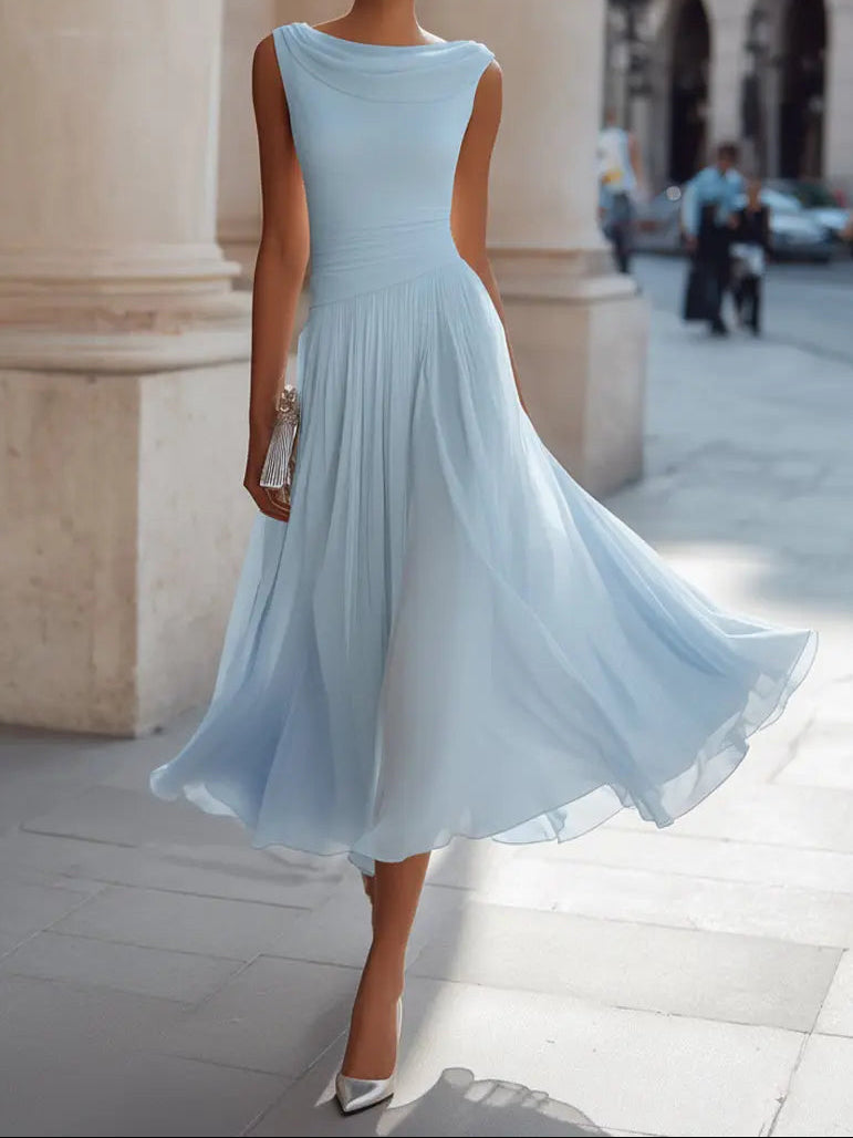 Elarvésse | Vestido Largo Drapeado Elegante