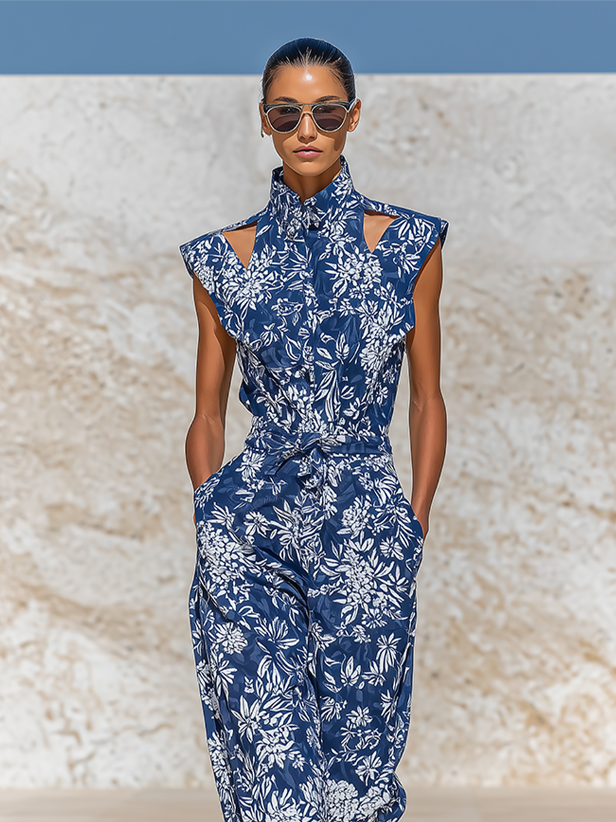 Zevina | Mono Vacacional Estampado Floral Hombros Descubiertos