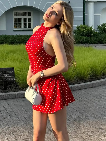 Sorevielle | Mini Vestido Halter Lunares