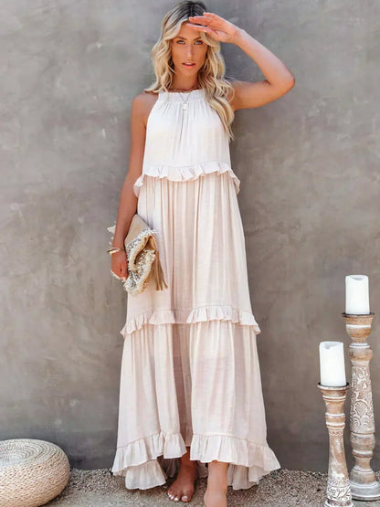 Clarette | Vestido Halter Volantes