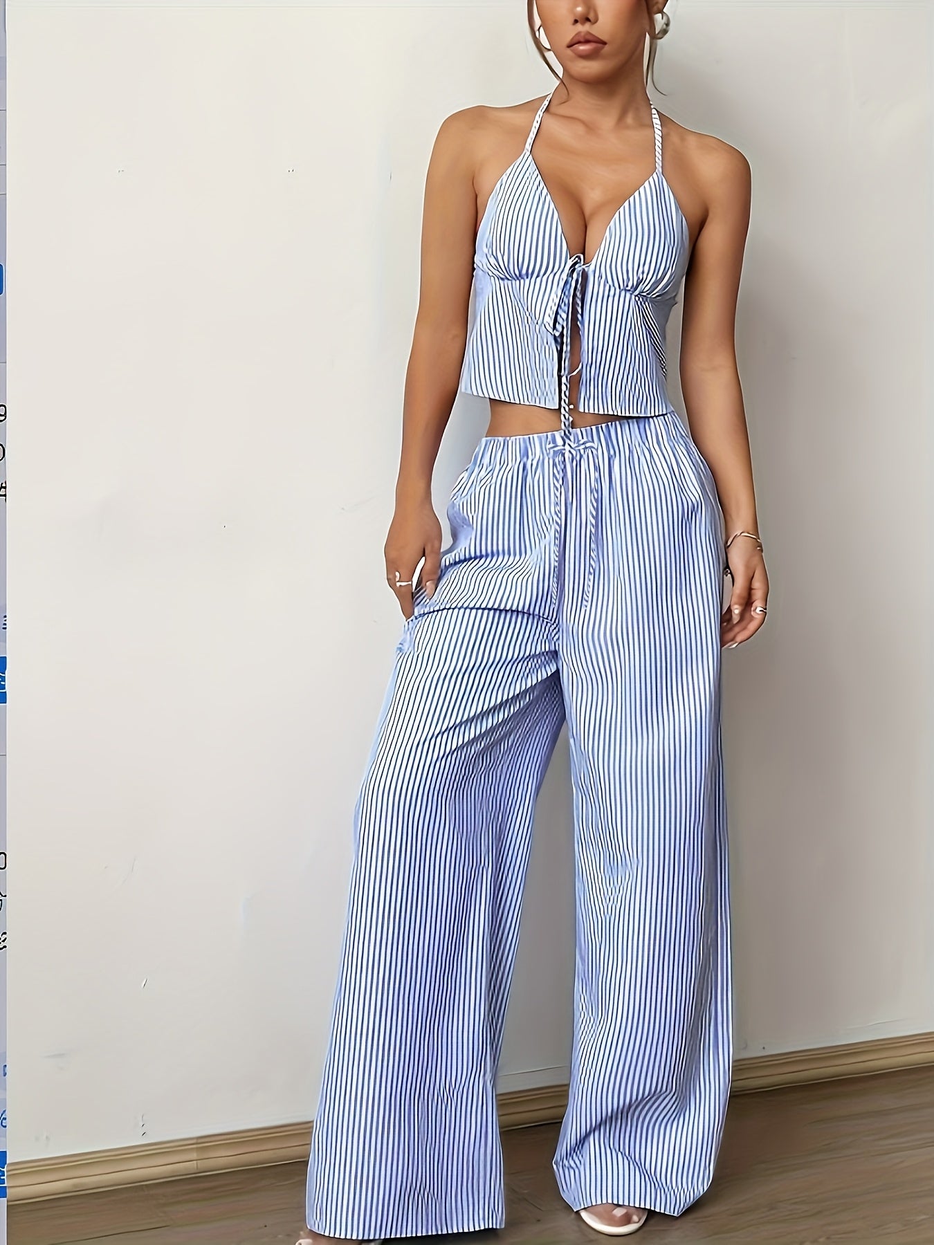 Vélarique | Conjunto Top Halter Rayas