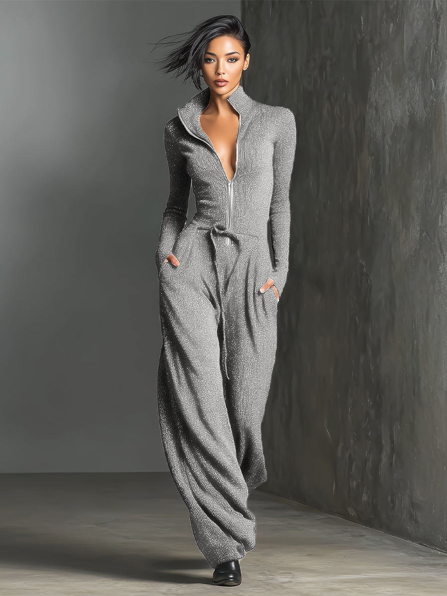 Velaris | Mono Elegante de Punto con Cremallera