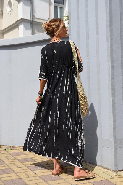 Zarelle | Vestido Largo Relieve Rayas