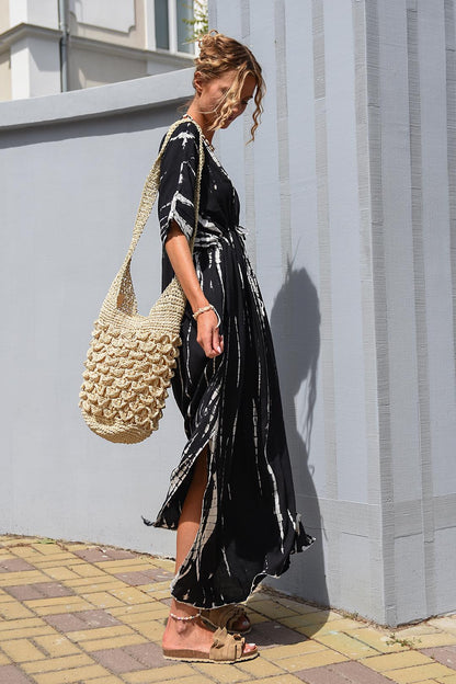 Zarelle | Vestido Largo Relieve Rayas