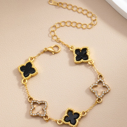 Aurelis | Pulsera de Trébol de la Fortuna con Acabado Dorado