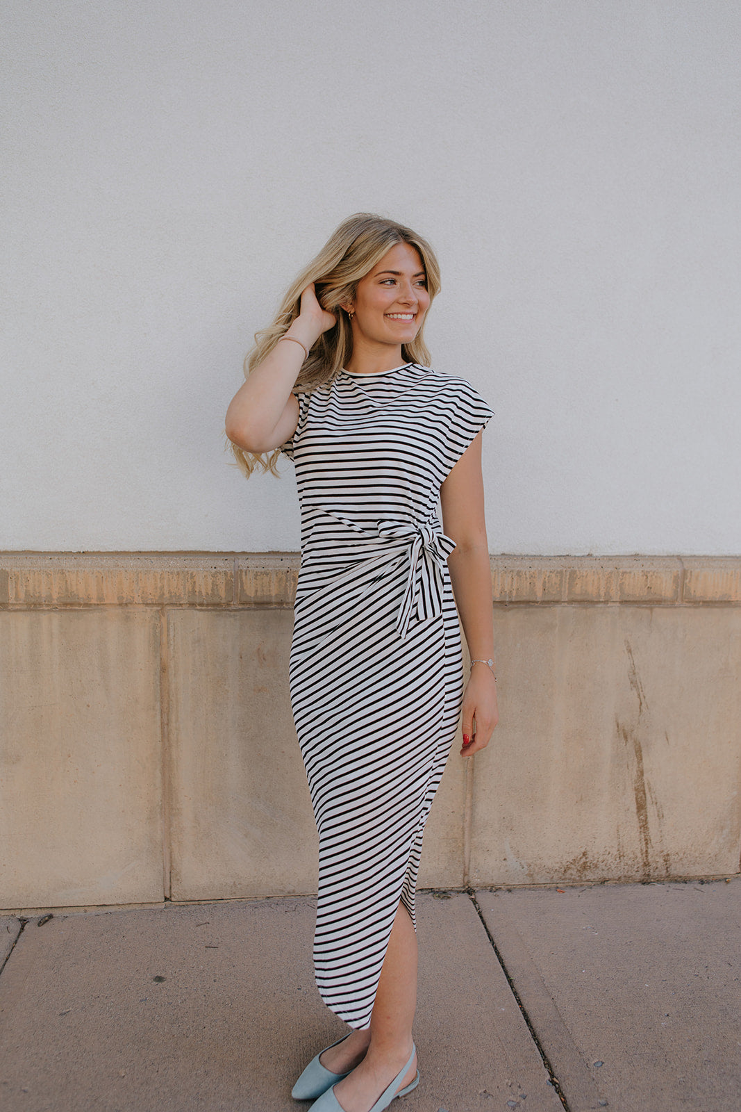 Noria | Vestido Largo Rayas Lazo