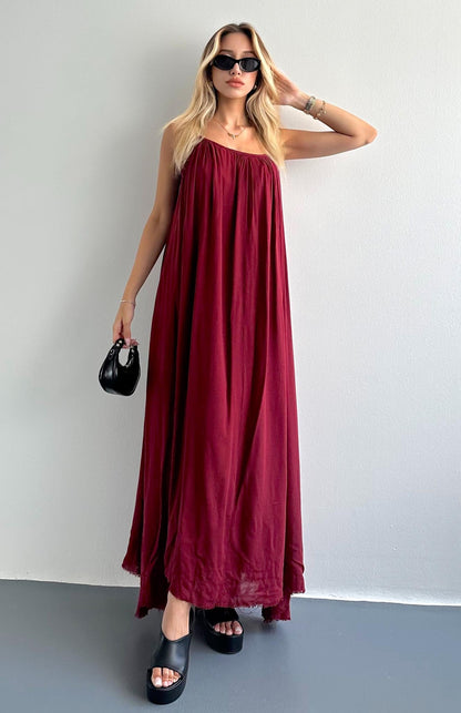Virelia | Vestido Largo Fruncido Tirantes