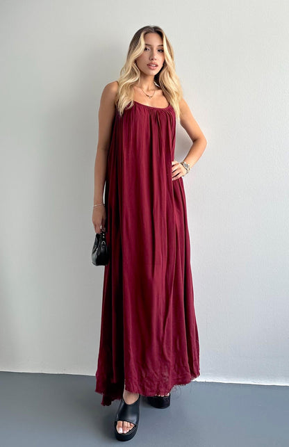 Virelia | Vestido Largo Fruncido Tirantes