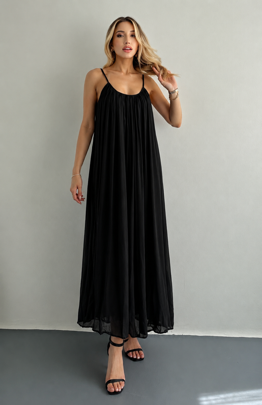 Virelia | Vestido Largo Fruncido Tirantes
